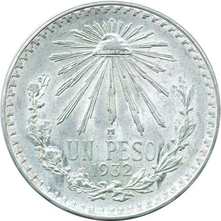Moneda de plata 1 peso Mexico 1932.
