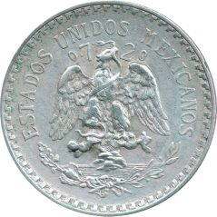 Moneda de plata 1 peso Mexico 1927.