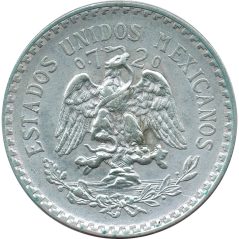 Moneda de plata 1 peso Mexico 1926.