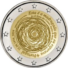 moneda conmemorativa 2 euros Portugal 2024 Revolución Claveles  - 1