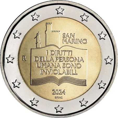 moneda conmemorativa 2 euros San Marino 2024 Derecho ciudadanos
