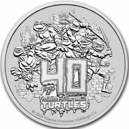 Moneda onza de plata 1$ Tuvalu 2024 Tortugas Ninja.