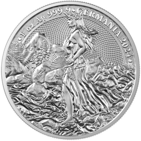 Moneda onza de plata 5 Mark Alemania 2024 Lady Germania.  - 1
