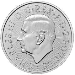 Moneda onza de plata 2 Pounds Gran Bretaña 2024 León y Aguila