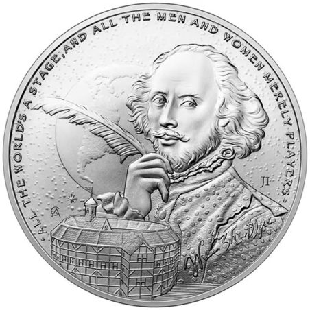 Moneda onza de plata 2 Dollars Niue 2024 William Shakespeare  - 1