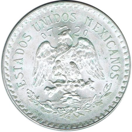 Moneda de plata 1 peso Mexico 1944.