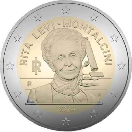 moneda conmemorativa 2 euros Italia 2024 Rita Levi-Montalcini