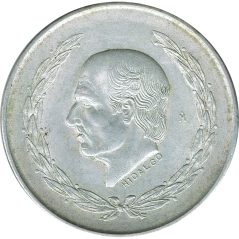 Moneda de plata 5 pesos Mexico 1952 Hidalgo.