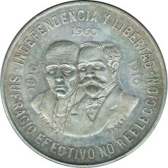 Moneda de plata 10 pesos Mexico 1960 Independencia y Libertad  - 1