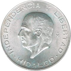 Moneda de plata 10 pesos Mexico 1956 Hidalgo.