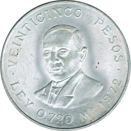 Moneda de plata 25 pesos Mexico 1972 Benito Juarez