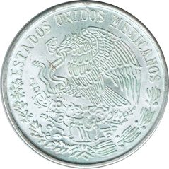 Moneda de plata 100 pesos Mexico 1977. Morelos