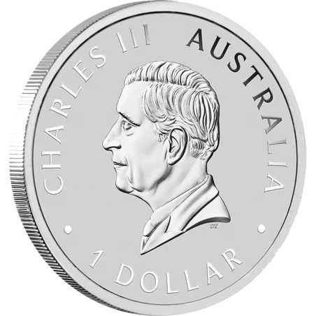 Moneda onza de plata 1$ Australia Koala 2024. Carlos III.