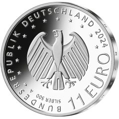 moneda Alemania 11 Euros Futbol UEFA 2024. Plata.