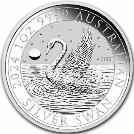 Moneda onza de plata 1$ Australia Cisne 2024.  - 1