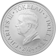 Moneda onza de plata 5$ Tokelau. Caballo Mustang 2024