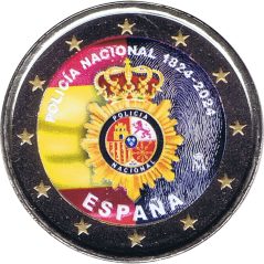 moneda conmemorativa 2 euros España 2024 Policia. Color B  - 1