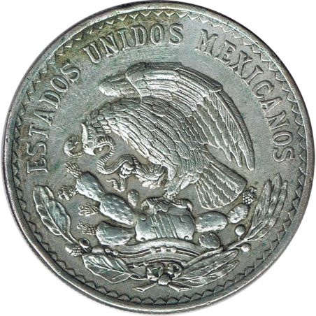 Moneda de plata 1 peso México 1947 Morelos.