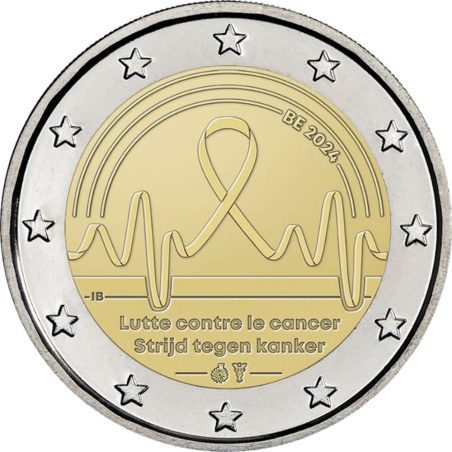 moneda conmemorativa 2 euros Bélgica 2024 Lucha contra Cáncer  - 1