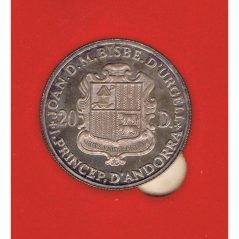 Estuche oficial moneda Andorra 20 Diners 1985 Navidad.