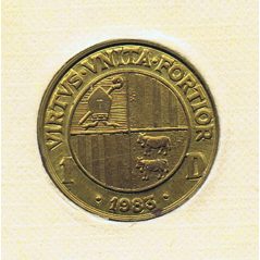Estuche oficial moneda Andorra 1 Diner 1983 Bisbe d'Urgell.