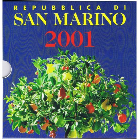 Estuche monedas San Marino 2001. Última serie de liras  - 1