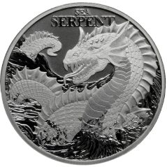 Moneda onza de plata 1 Dollar Niue 2024 Serpiente Marina.  - 1