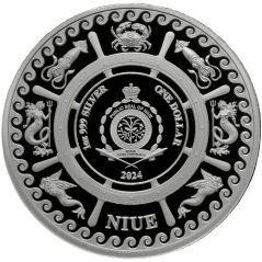 Moneda onza de plata 1 Dollar Niue 2024 Serpiente Marina.