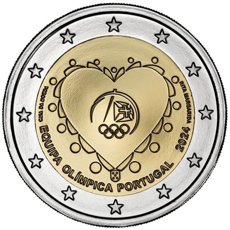 moneda conmemorativa 2 euros Portugal 2024 Equipo Olímpico  - 1