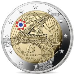 moneda conmemorativa 2 euros Francia 2024 JJOO Paris. Color Proof.  - 2