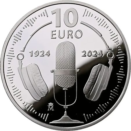 Moneda 2024 Centenario de la Radio. 10 euros. Plata