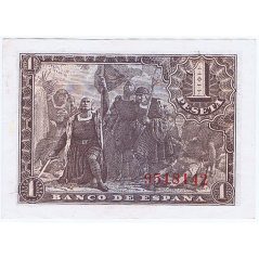 (1943/02/21) Madrid. 1 Peseta. EBC+. Sin Serie 9518142.