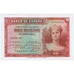 (1935) Banco de España. 10 Pesetas. EBC. Sin Serie 7842511  - 1