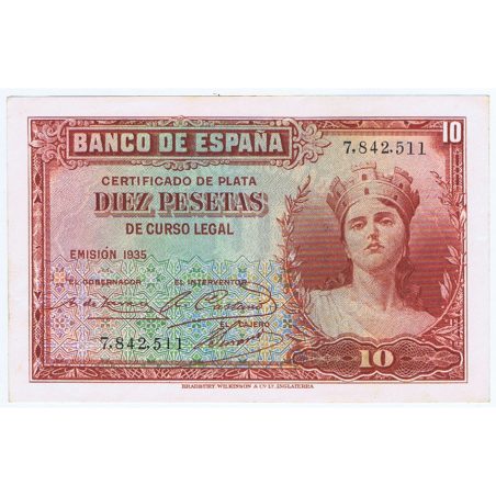 (1935) Banco de España. 10 Pesetas. EBC. Sin Serie 7842511