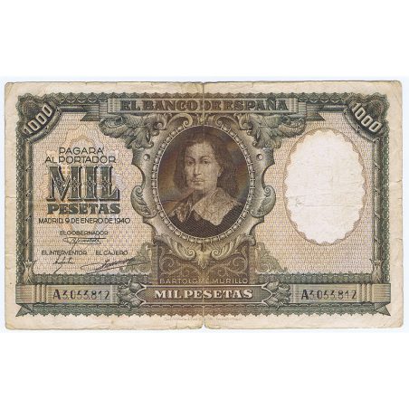 (1940/01/09) Madrid. 1000 Pesetas. BC. Serie A3053812