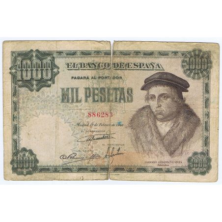 (1946/02/19) Madrid. 1000 Pesetas. MBC-. Serie 886283  - 1