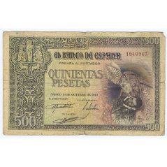 (1940/10/21) Madrid. 500 Pesetas. BC. Serie 1946963  - 1