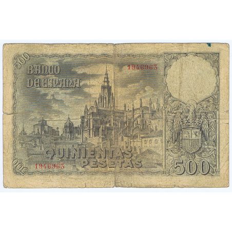 (1940/10/21) Madrid. 500 Pesetas. BC. Serie 1946963