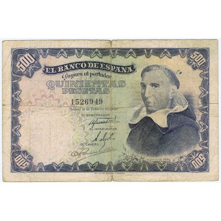 (1946/02/19) Madrid. 500 Pesetas. BC. Serie 152949  - 1