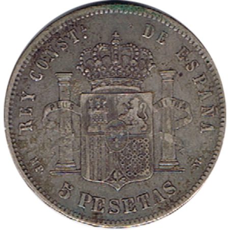 5 Pesetas Plata 1888 *88 Alfonso XIII MP M.