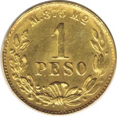 Moneda de oro 1 Peso México 1902  - 1