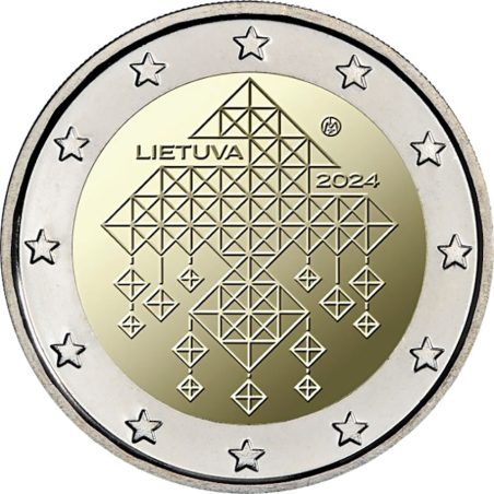 Moneda conmemorativa 2 euros Lituania 2024 Jardines de Paja  - 1