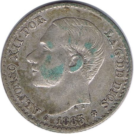 50 céntimos Plata 1885 *86 Alfonso XII PG M.  - 1