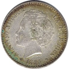 50 céntimos Plata 1894 *94 Alfonso XIII PG V.  - 1