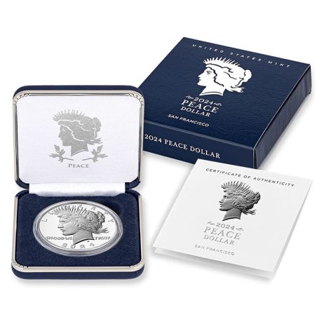 Moneda de plata 1$ Estados Unidos Peace 2024. Proof  - 3