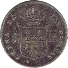 1 Real 1862 Isabel II Madrid. Plata.