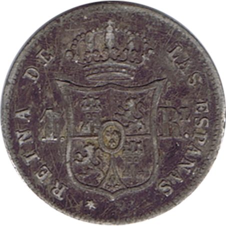 1 Real 1862 Isabel II Madrid. Plata.