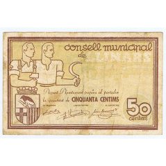 (1937) 50 céntims Consell Municipal Linars. SC  - 1