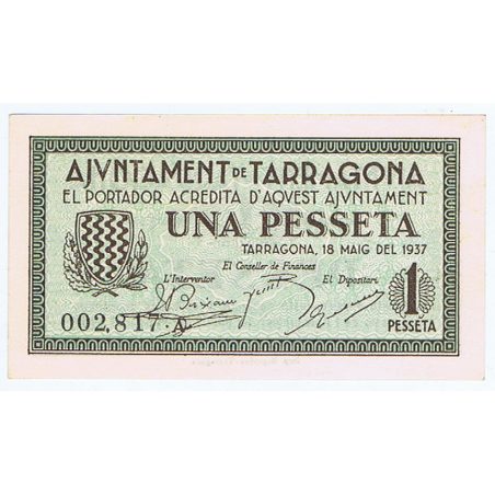 (1937/05/18) 1 Pesseta Ajuntament de Tarragona. SC  - 1