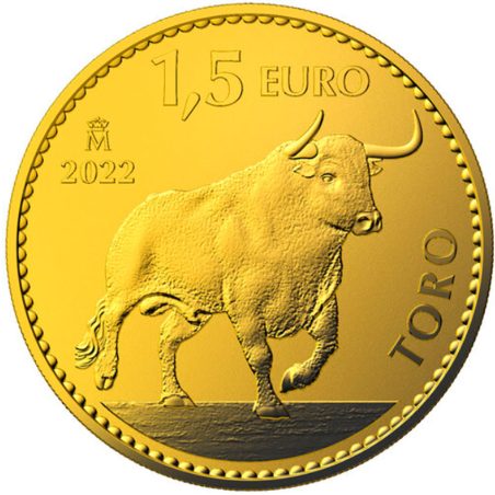 Moneda 2022 Onza de oro 1.5€ Toro  - 1